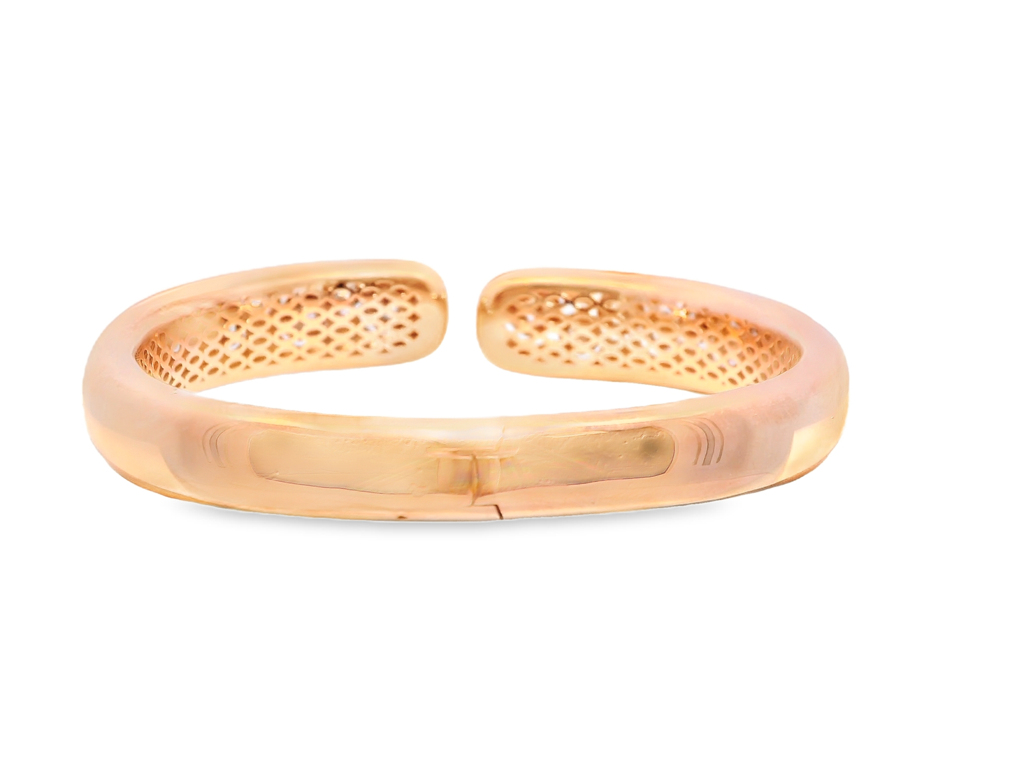 1.59CT Diamond Bezel Bangle 18k Rose Gold