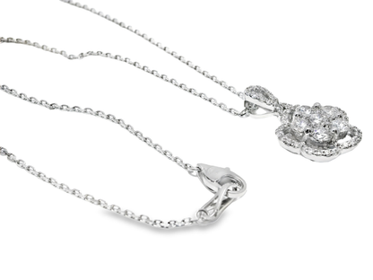 1.20CT Diamond Pendant 14k White Gold