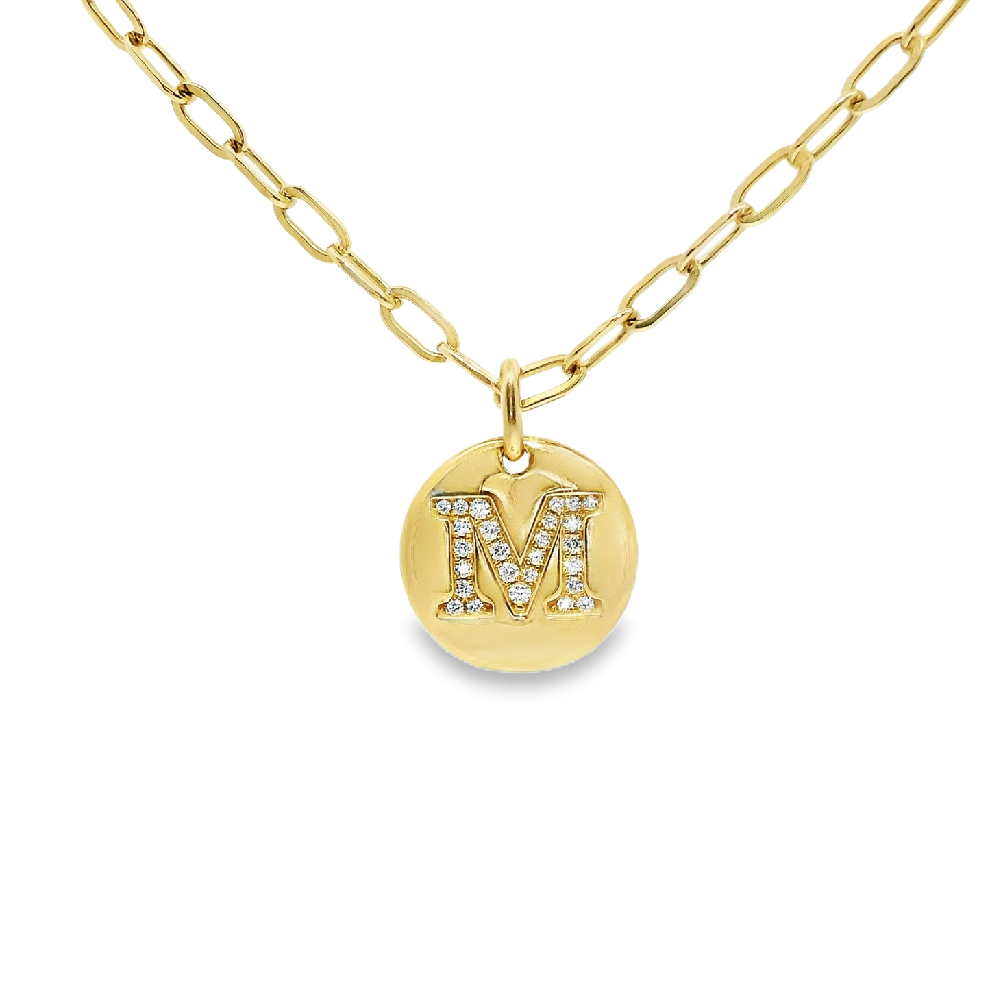 0.12ct diamond initial pendant in 14k yellow gold – Niara