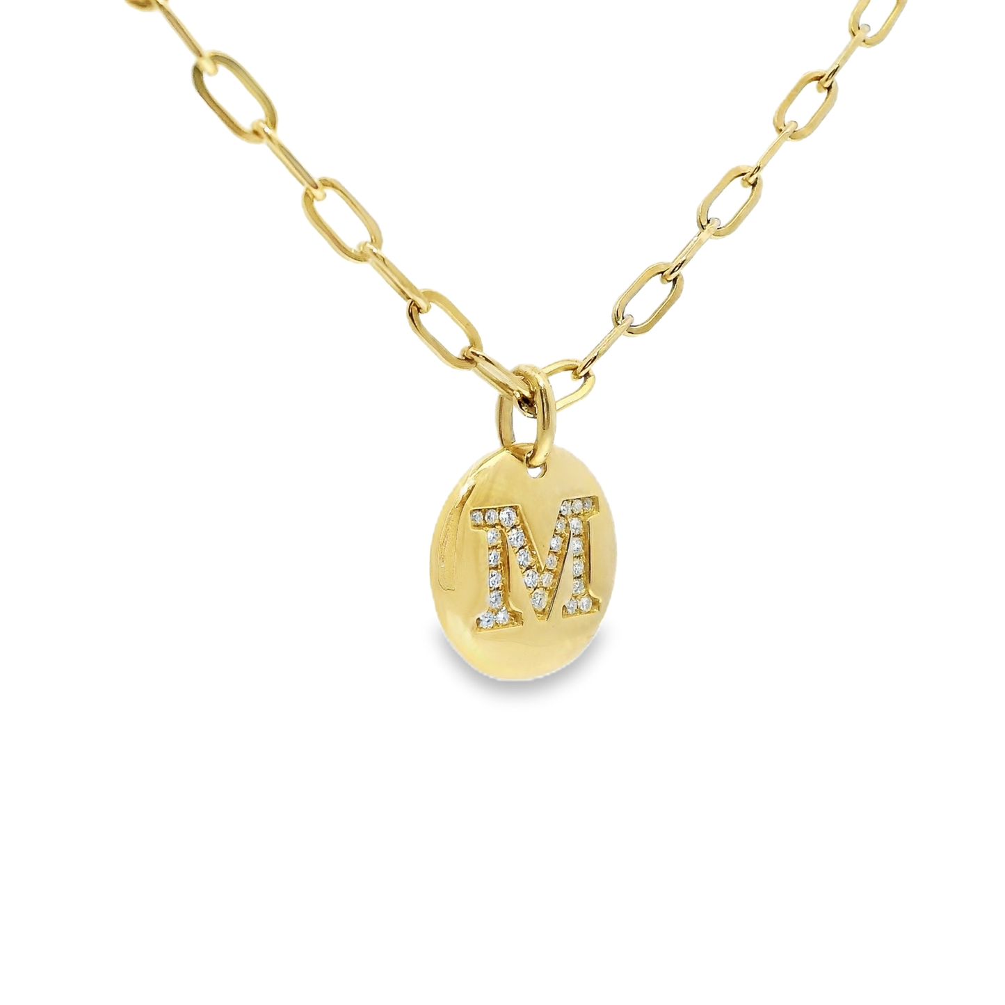 0.12ct diamond initial pendant in 14k yellow gold – Niara