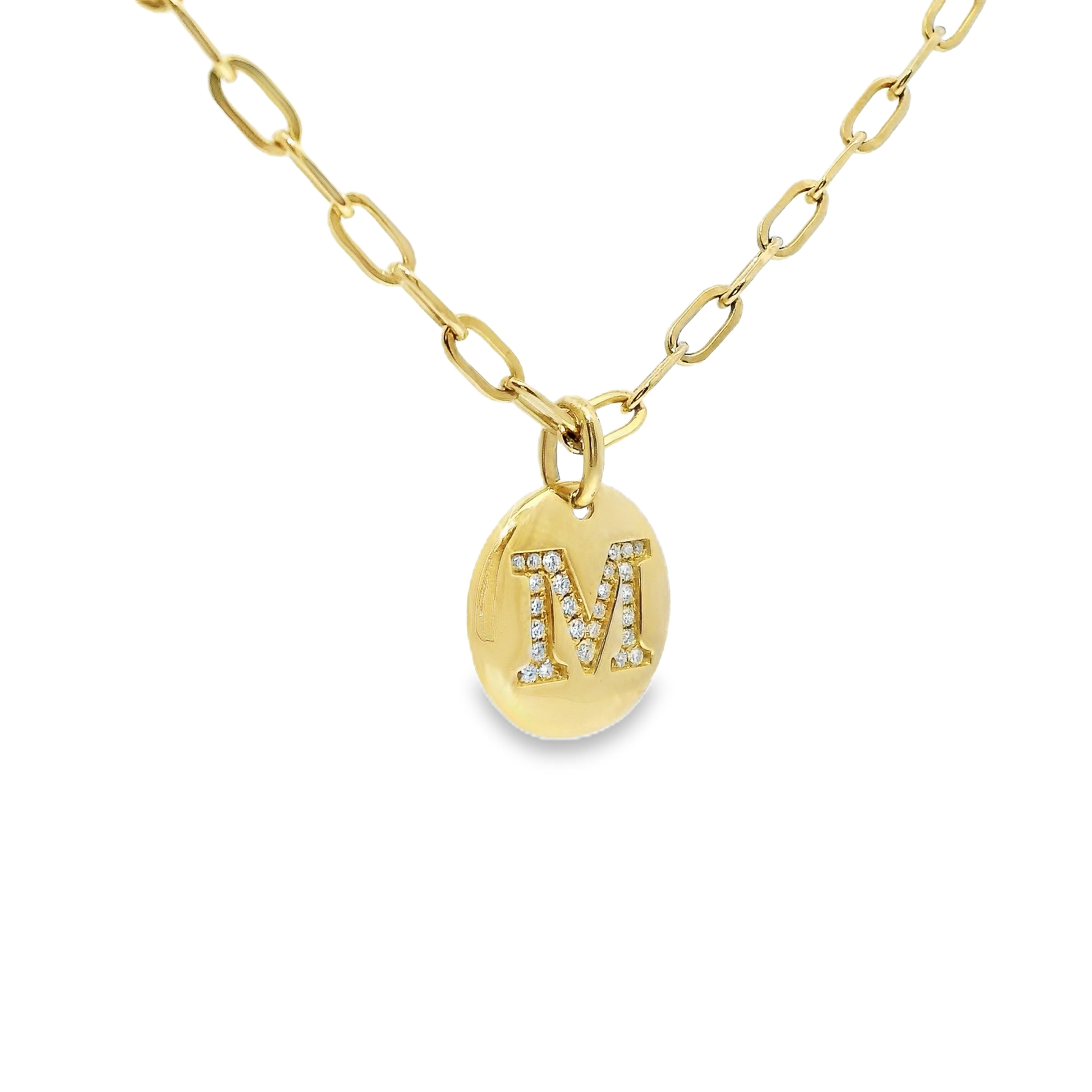 0.12ct diamond initial pendant in 14k yellow gold – Niara