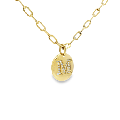 0.12ct diamond initial pendant in 14k yellow gold – Niara