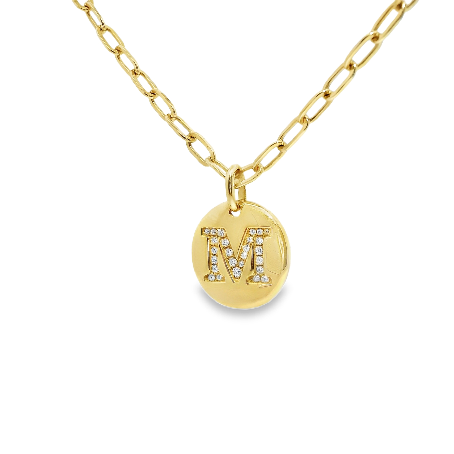 0.12ct diamond initial pendant in 14k yellow gold – Niara