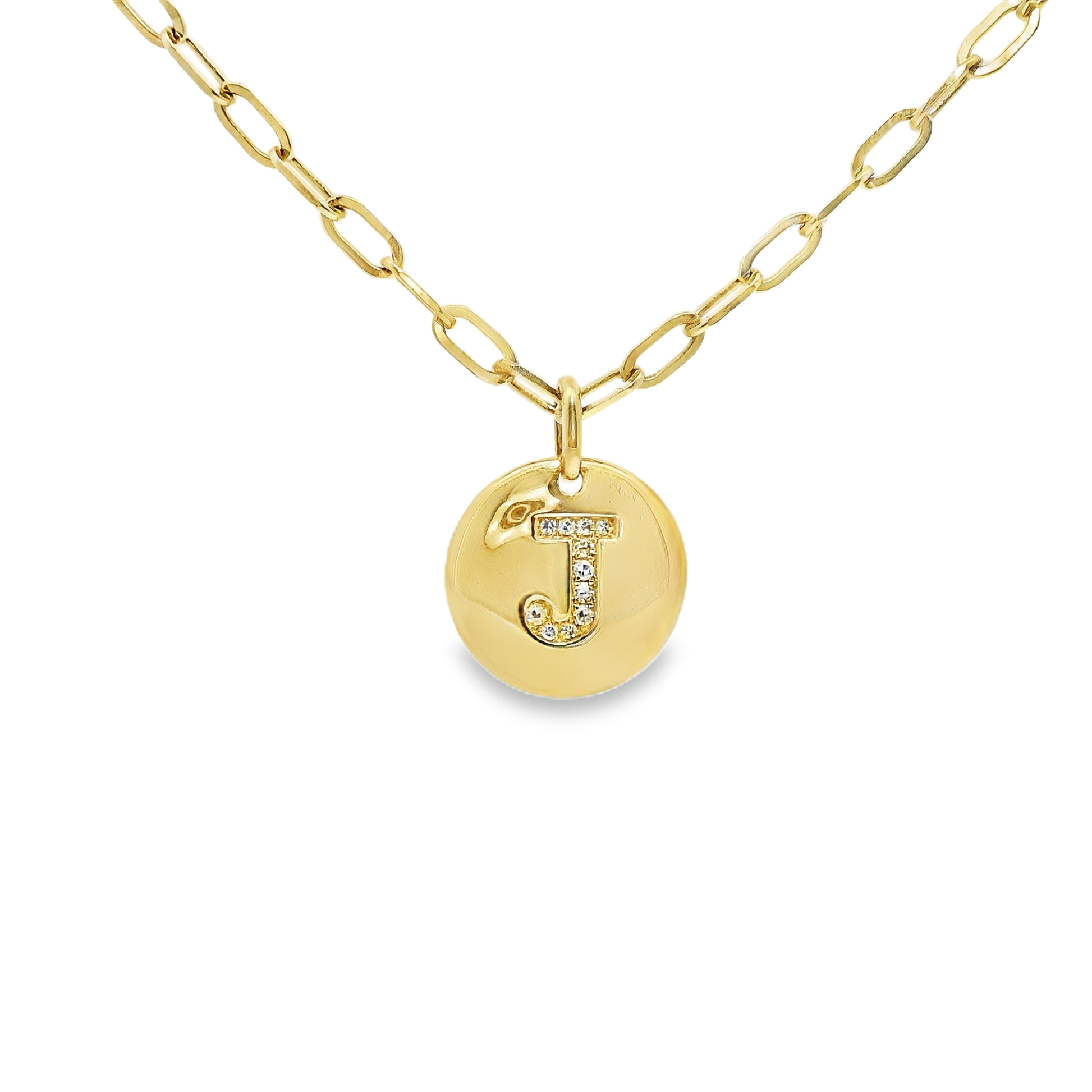 0.06ct diamond initial pendant in 14k yellow gold – Niara