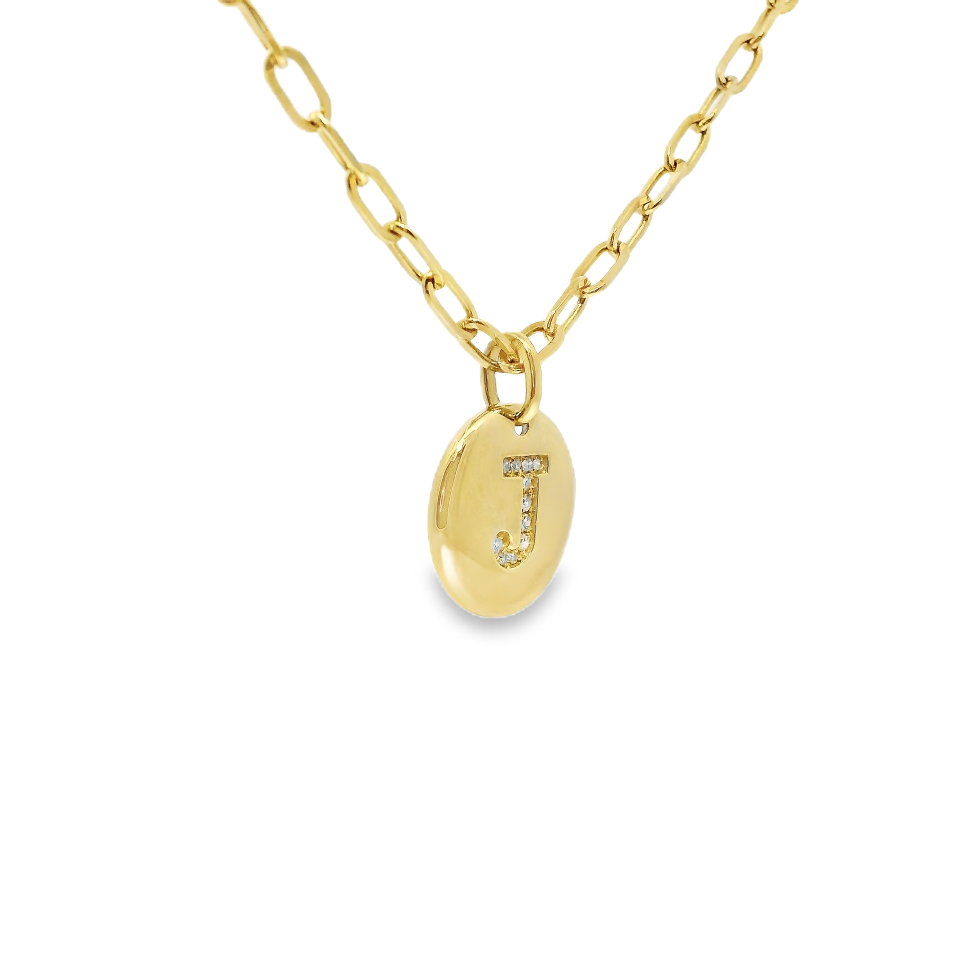 0.06ct diamond initial pendant in 14k yellow gold – Niara