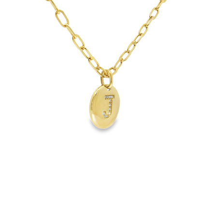 0.06ct diamond initial pendant in 14k yellow gold – Niara
