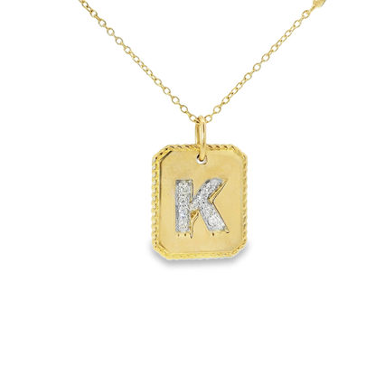 0.19ct diamond initial pendant in 14k yellow gold – Niara