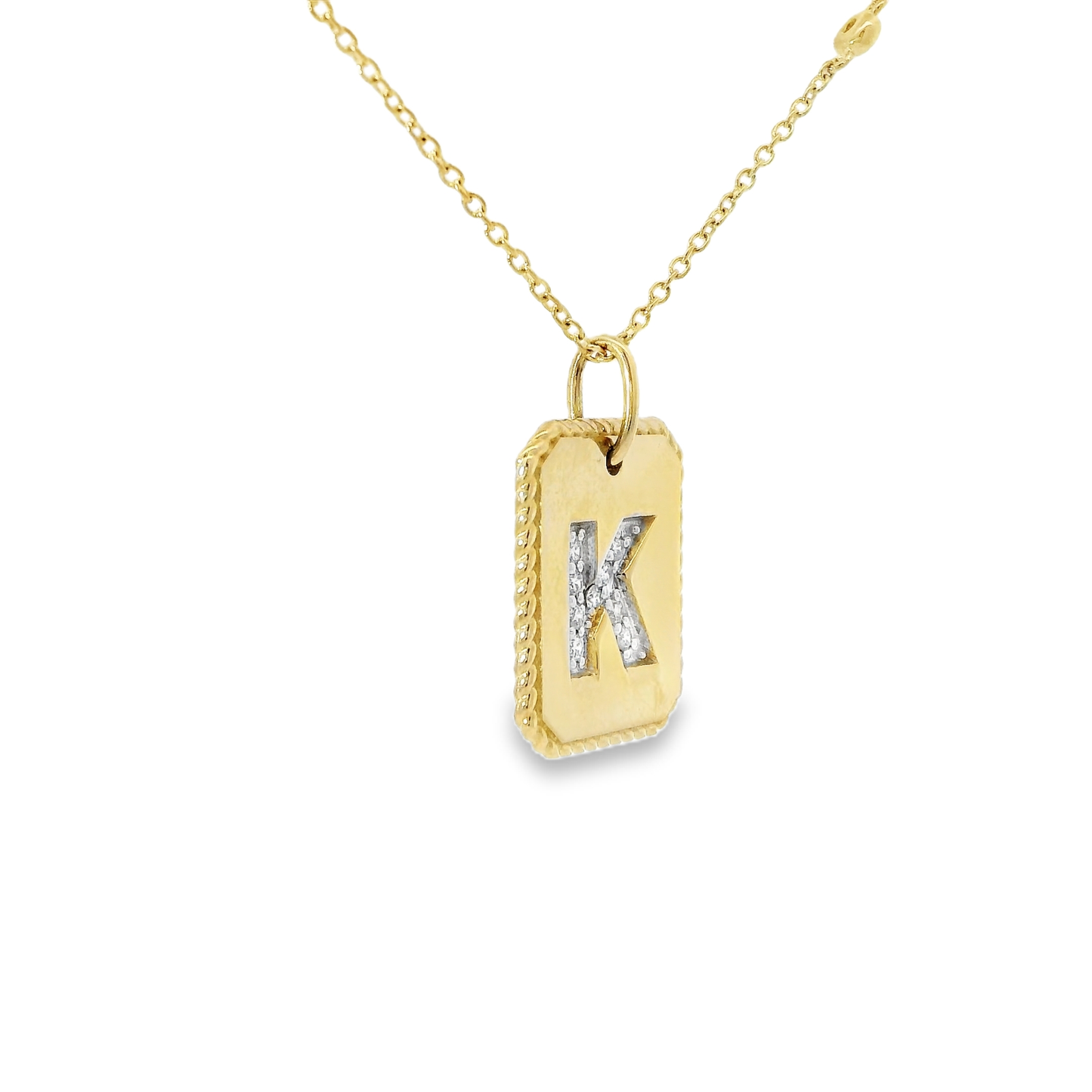 0.19ct diamond initial pendant in 14k yellow gold – Niara