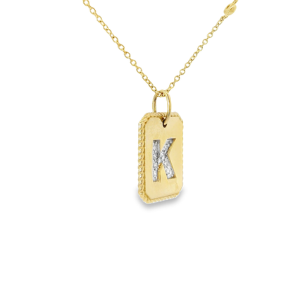 0.19ct diamond initial pendant in 14k yellow gold – Niara