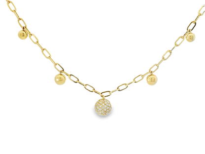 0.64CT Diamond Pendant 14k Yellow Gold