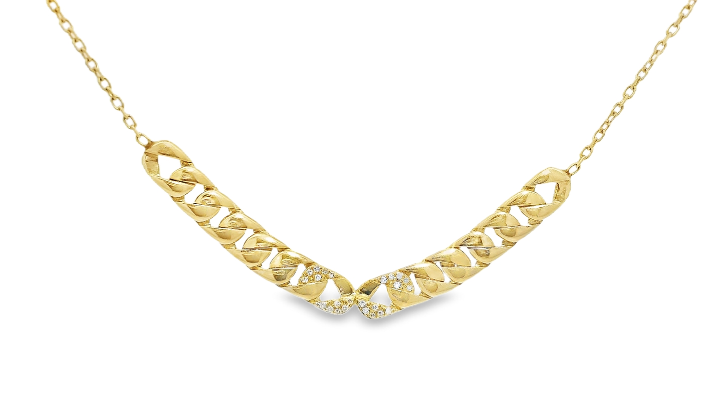 0.07CT Diamond Pendant 14K Yellow Gold