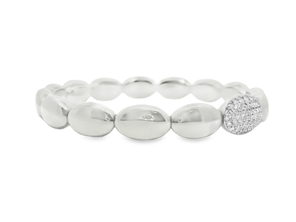0.65CT Diamond Bangle 18k White Gold