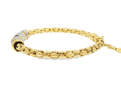 1.10CT Diamond Bangle 14k Yellow Gold
