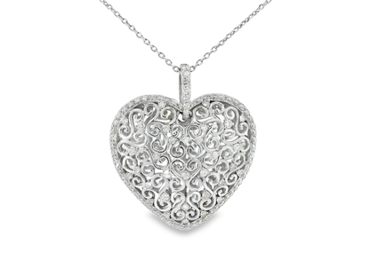 1.12CT Diamond Pendant 18k White Gold