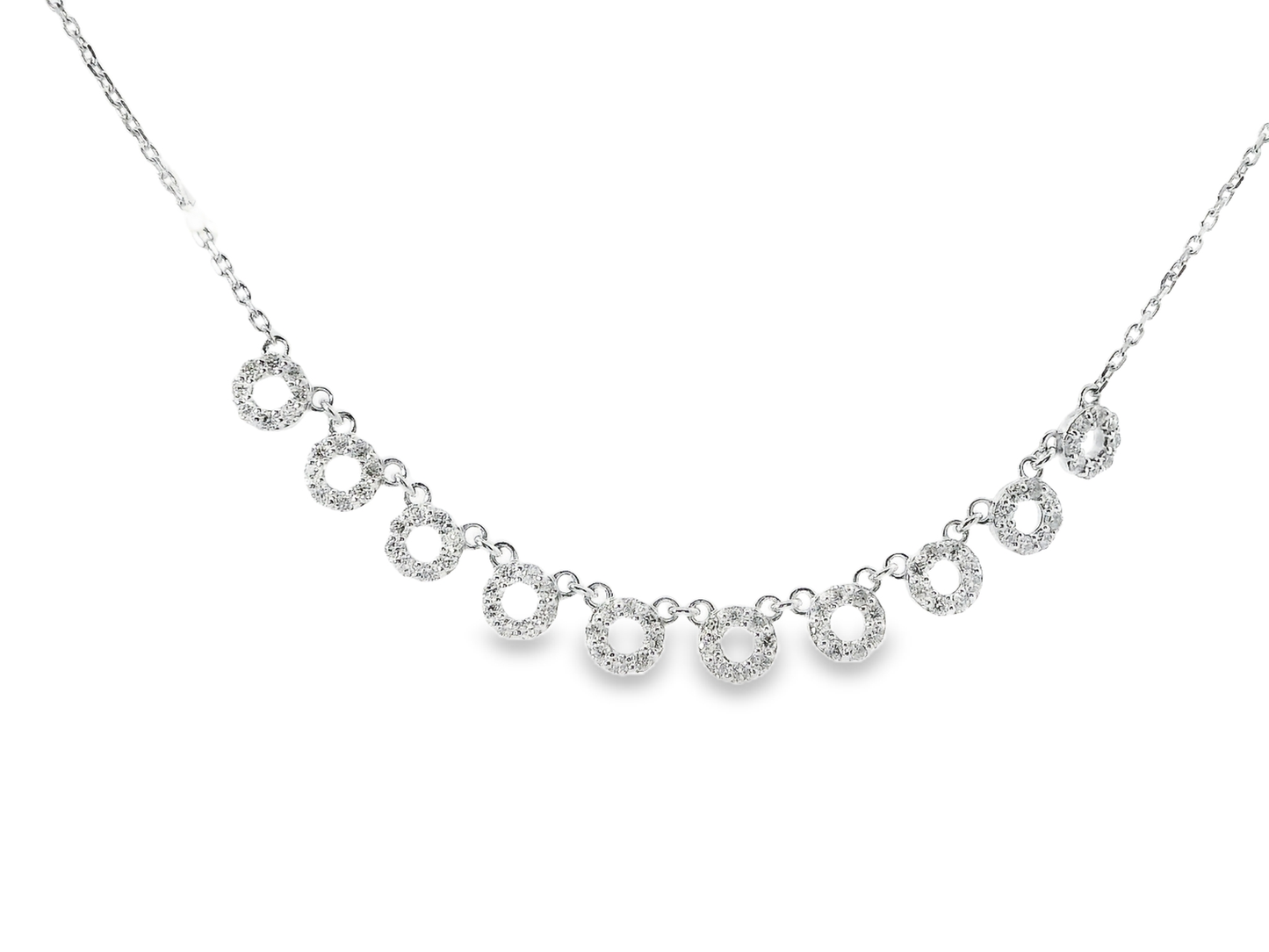 0.54CT Diamond Pendant 14k White Gold