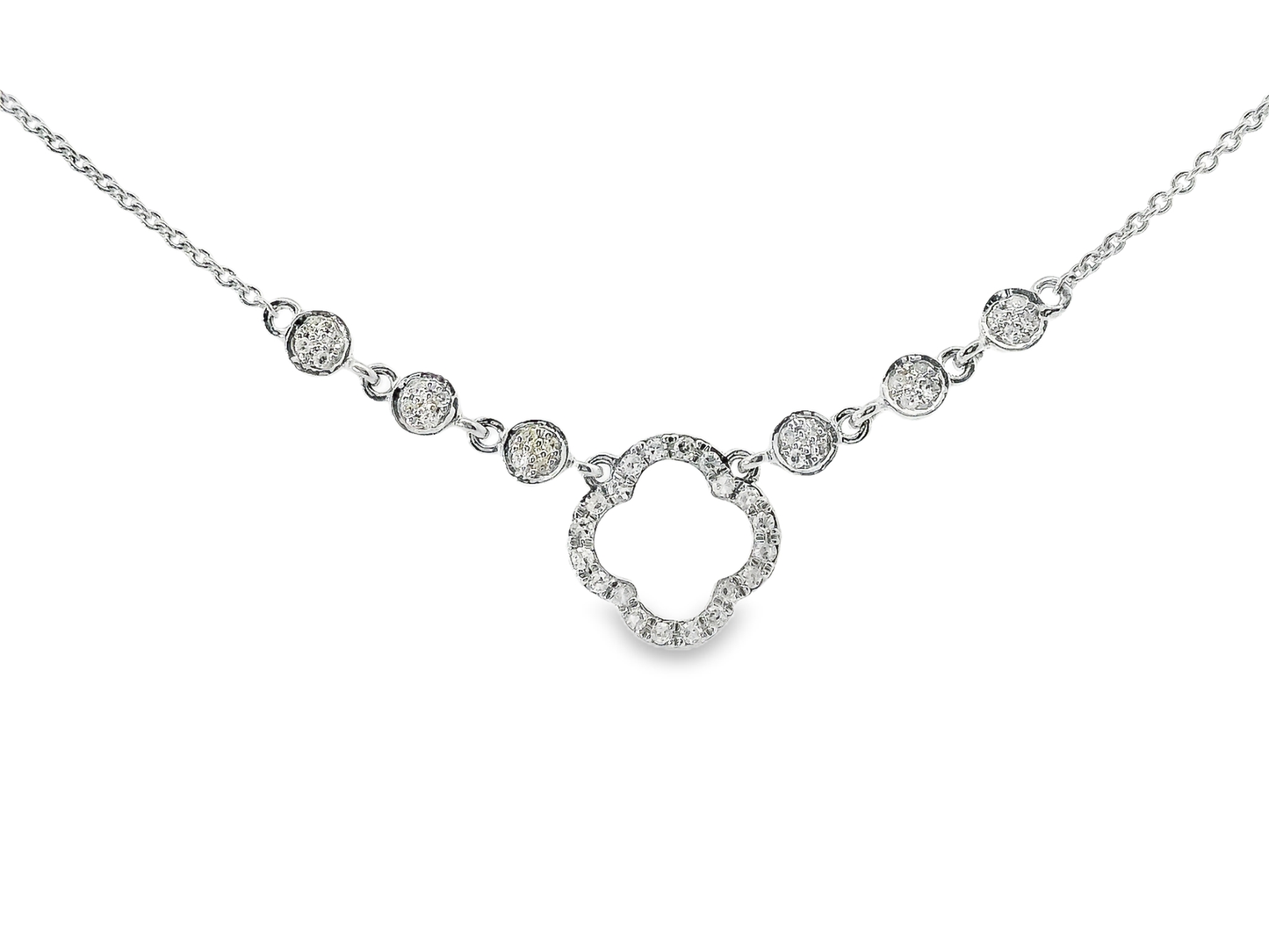 0.17CT Diamond Pendant 14k White Gold