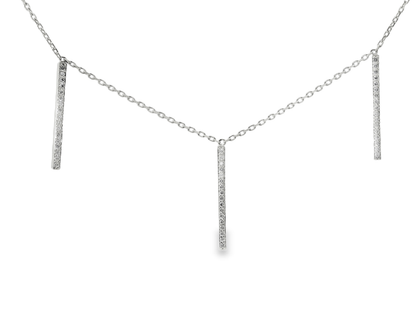 0.36CT Diamond Bar Pendant 14k Gold