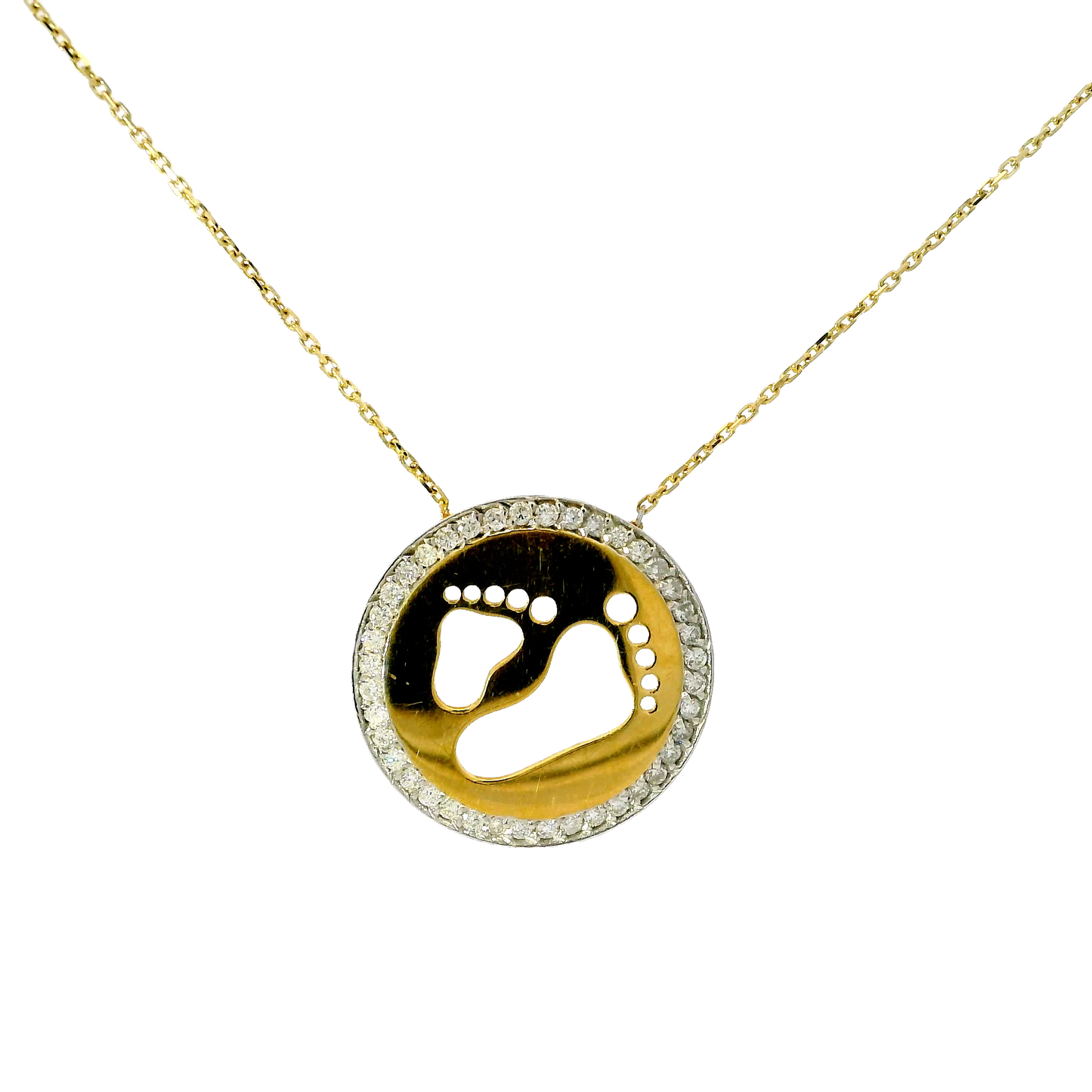 0.30CT Diamond Pendant 18k Yellow Gold