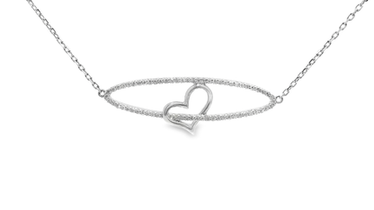 0.54ct diamond heart pendant in 14k white gold – Niara