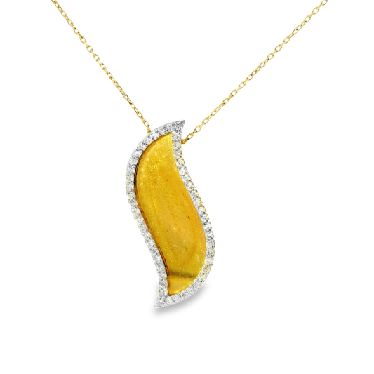 0.40CT Diamond Pendant 18k Yellow Gold
