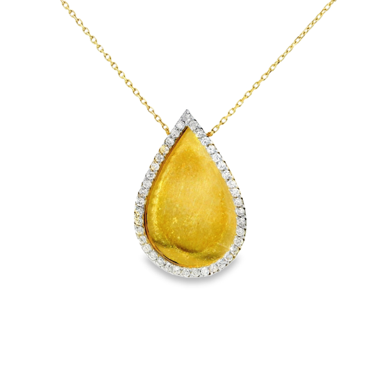 0.30CT Diamond Pendant 18k Yellow Gold