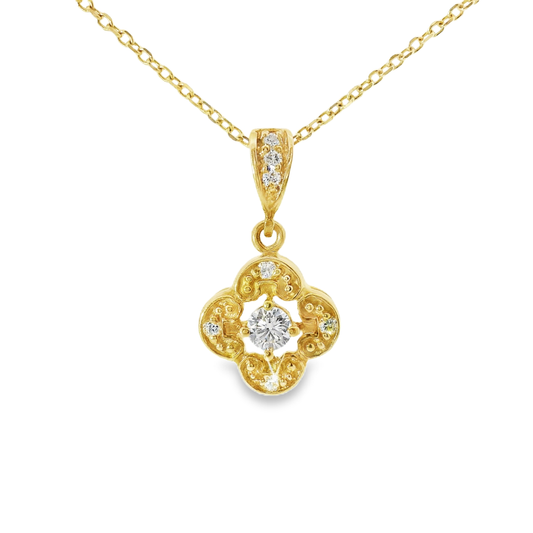 0.25ct diamond pendant in 14k yellow gold – Niara