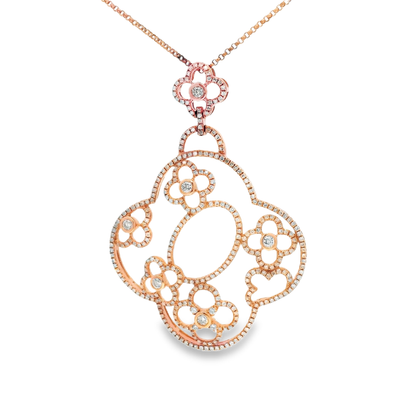 1.66CT Diamond Pendant 14k Rose Gold