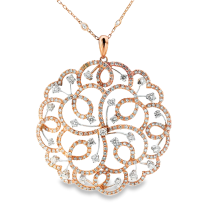 5.74CT Diamond Pendant 14k Rose Gold