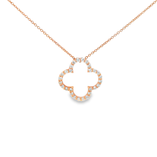 0.32CT Diamond Pendant 14k Rose Gold