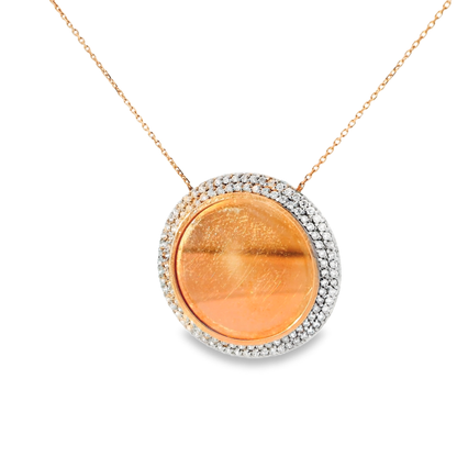 0.85CT Diamond Pendant 18k Rose Gold