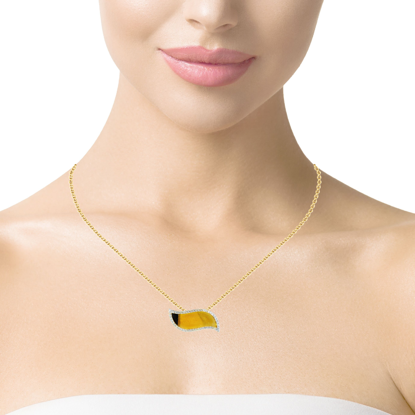 0.40CT Diamond Pendant 18k Yellow Gold