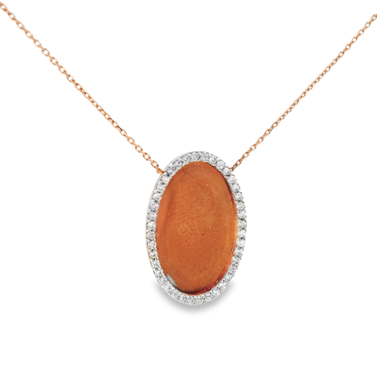 0.30CT Diamond Pendant 18k rose Gold