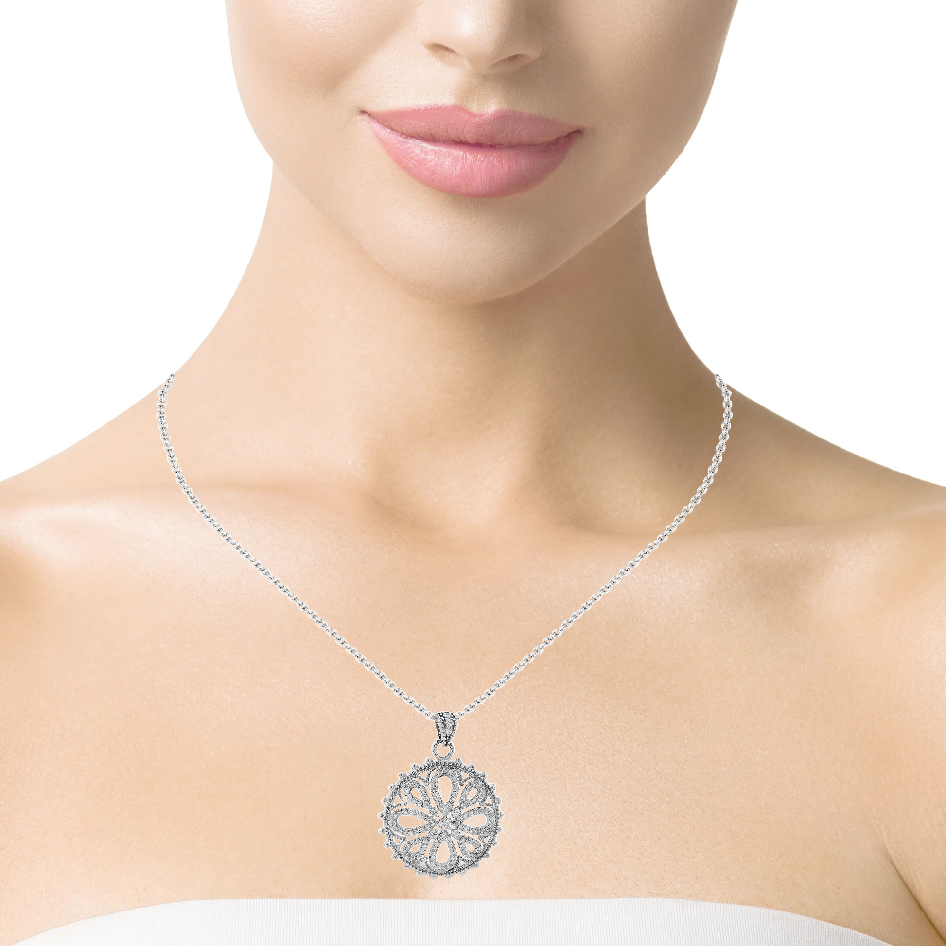 1.40ct diamond pendant in 14k white gold – Niara