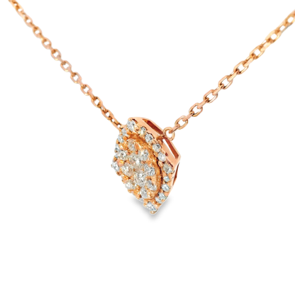 0.40CT Diamond Pendant 14k Rose Gold