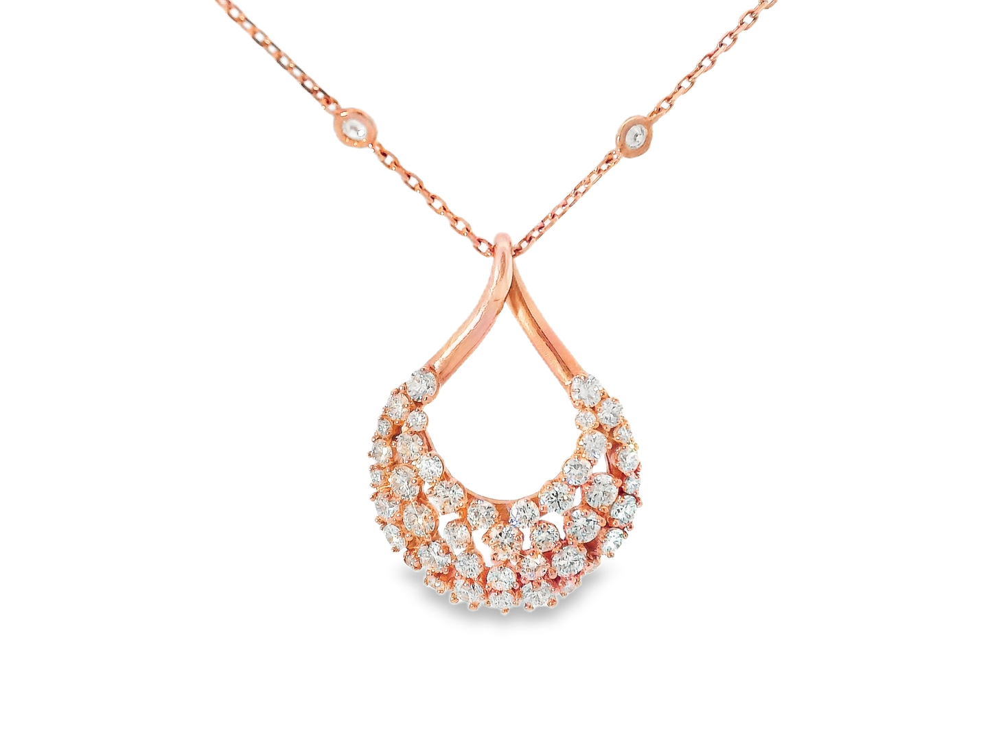 2.10ct diamond pendant in 14k rose gold – Niara
