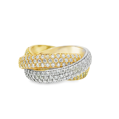4.75CT Diamond Ring 18k Tricolor Ring