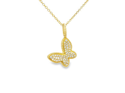 0.18CT Diamond Pendant 14k Yellow Gold
