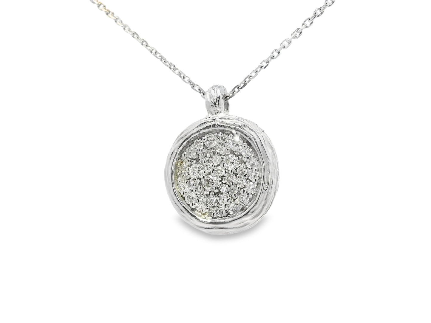 0.32CT Diamond Pendant 14k White Gold