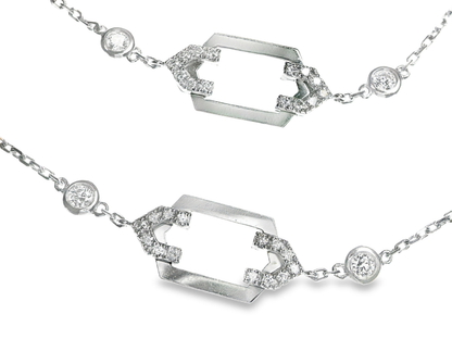 3.26CT Diamond Necklace 14k White Gold