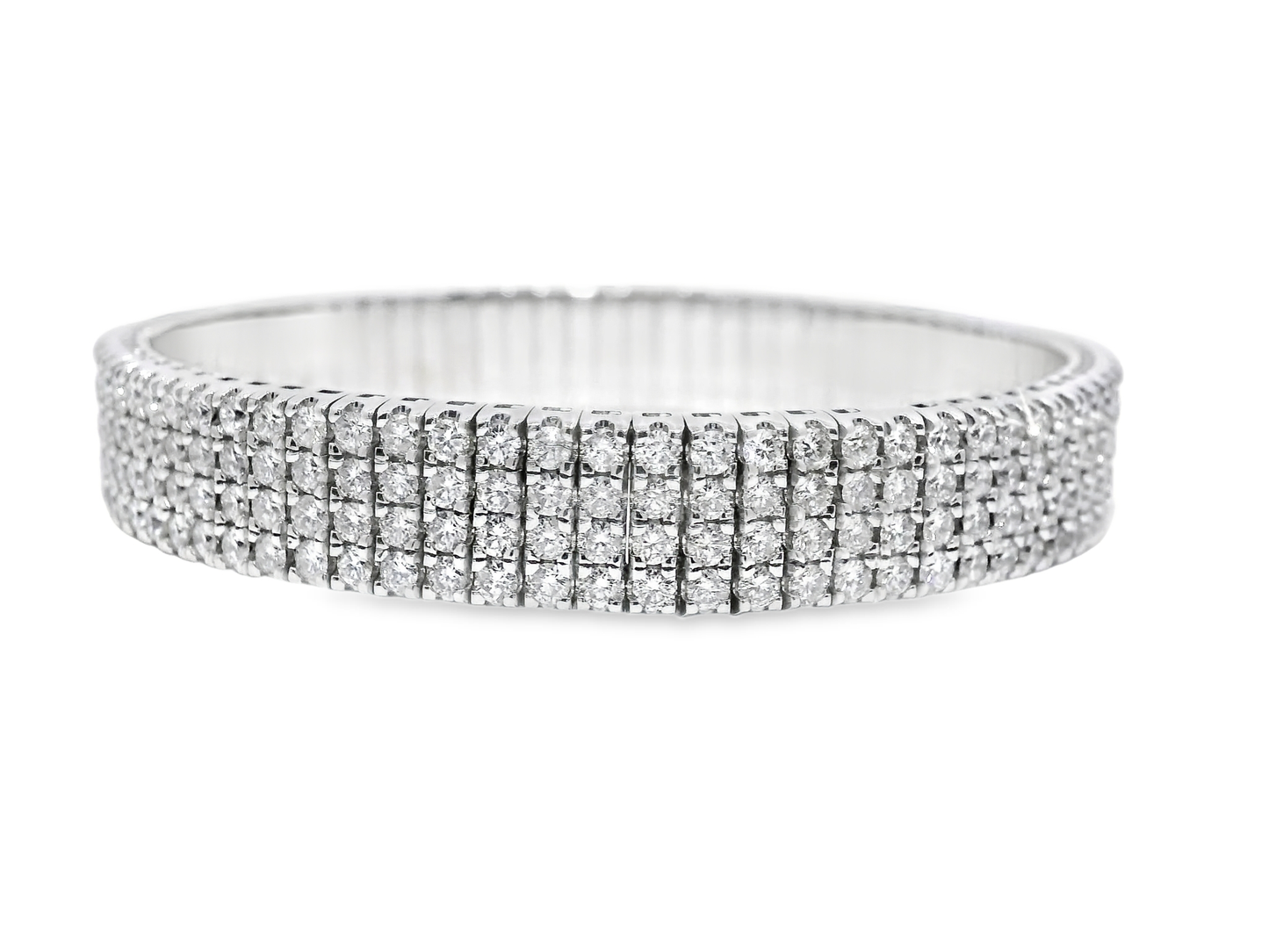 8.51 CT Diamond Bangle 18k White Gold