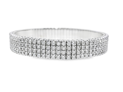 8.51 CT Diamond Bangle 18k White Gold