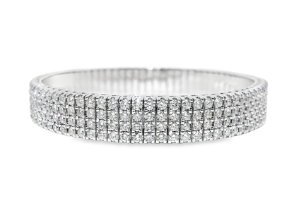 8.51 CT Diamond Bangle 18k White Gold