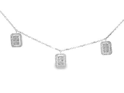1.34Ct Diamond Pendant 14k White Gold
