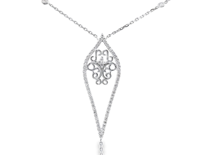 0.90CT Diamond Pendant 14k White Gold