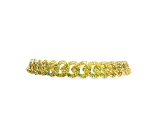 6.62Ct Multi Sapphire Bracelet 14k Yellow Gold