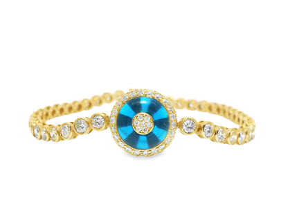 5.25Ct Evil Eye Diamond Bracelet 14k Yellow Gold