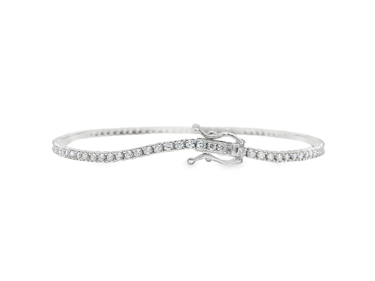 1.17Ct Diamond Bracelet 14k White Gold