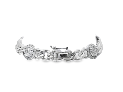 2.41CT Diamond Bracelet 14k White Gold