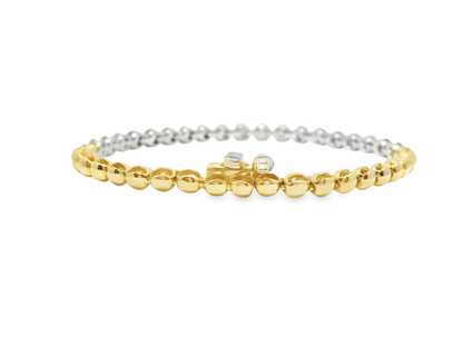 1.06CT Diamond Bracelet 14k Yellow Two tone Gold