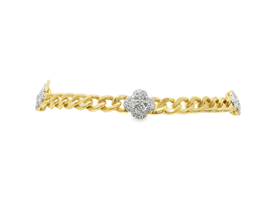 0.99CT Diamond Bracelet 14k Yellow Gold